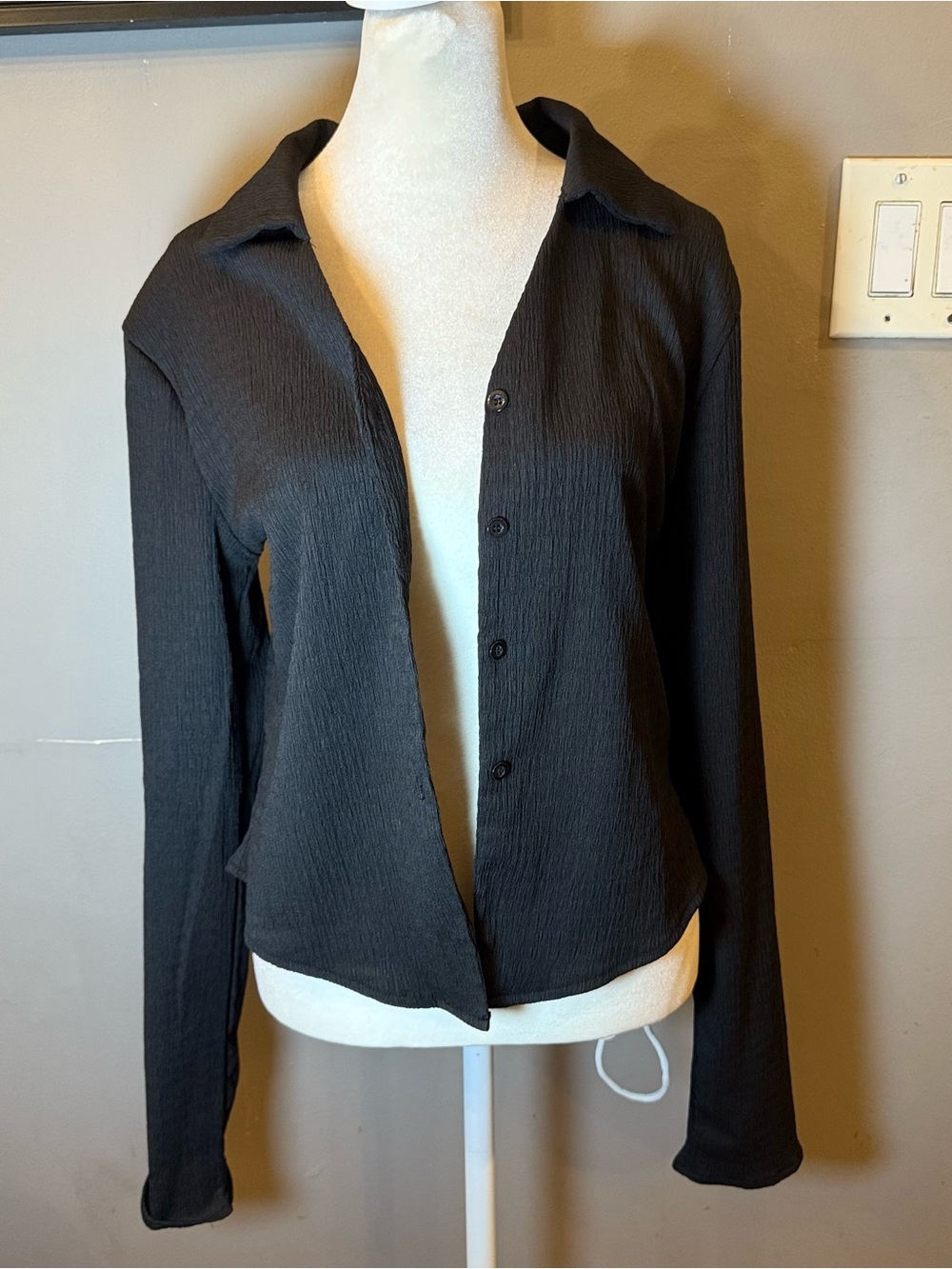 Classic Black Lightweight Button-Front Blazer